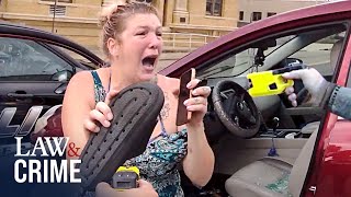 Entitled’ Ohio Woman Gets Tased After Allegedly Ramming Police Cars [upl. by Olwena]