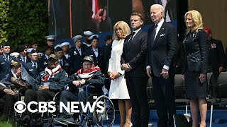 Watch DDay commemoration ceremony in Normandy with Biden and Macron  full video [upl. by Conger]