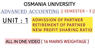 ADVANCED ACCOUNTING  UNIT  1  ALL IN ONE EXPLAINATION VIDEO  OU SEM  3 shivanipallela [upl. by Nauaj868]