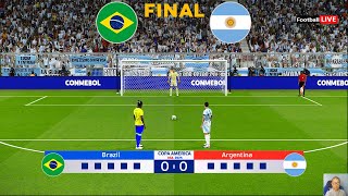 Brazil vs Argentina  Penalty Shootout  Final Copa America 2024  Messi vs Vinicius  PES Gameplay [upl. by Malet]