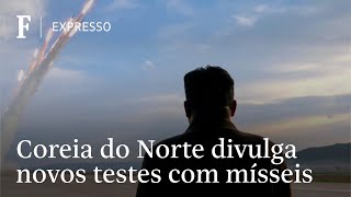 Coreia do Norte divulga novos testes com disparador de mísseis [upl. by Trescha1]