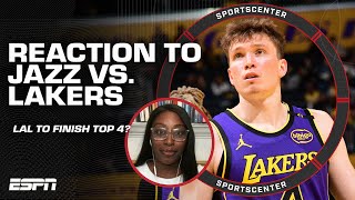 REACTION to Jazz vs Lakers 👀 LAL can finish in the TOP 4 of the West  Ogwumike  SportsCenter [upl. by Bowers]