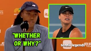 Coco Gauff was asked Why Sabalenka still playing Miami Her answer is [upl. by Enitsugua]