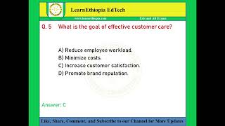 Customer Behavior and Care  Exit Exam for Tourism and Hotel Management [upl. by Tacita729]