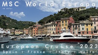 MSC World Europa  Mediterranean 7 Nights cruise  May  June 2023 4K HDR 60FPS [upl. by Mattias]