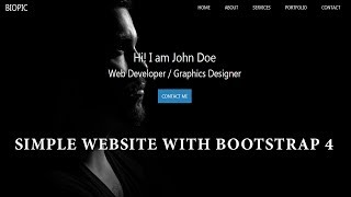 Simple Bootstrap 4 Responsive Website  Basic HTML Website  Website Tutorial for Beginners [upl. by Leclair]