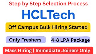 HCL Off Campus Mass Hiring  Freshers Job  Immediate Joiners only [upl. by Welcher]