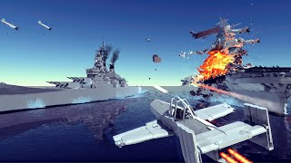 Kamikaze Attacks vs Battleships amp Cluster Bomb Airstrikes 9  Besiege [upl. by Noreht]