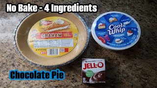 THE EASIEST CHOCOLATE PIE RECIPE 4 INGREDIENT RECIPE [upl. by Eerbua]