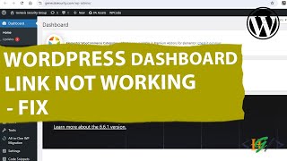 How to Fix WordPress Admin Panel Dashboard Link not Working  Opening [upl. by Rocky]