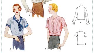 Sagebrush 1930s Blouse Part 1 Sewing Tutorial for Collar Lapped Seams Tucks [upl. by Heim]