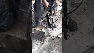 The process of cutting concrete block Goodtools and machinery make work more faster [upl. by Conard]