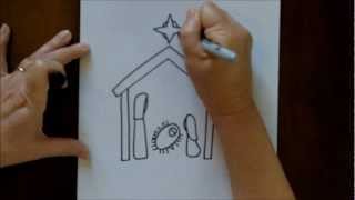 How to Draw a Nativity Scene Simple and Easy Drawing Tutorial for Beginners [upl. by Aliuqaj226]