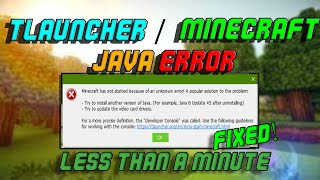 How to Fix Java error in Tlauncher  Minecraft 2022 [upl. by Nader]