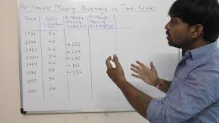 Time Series 5  4  YEARLY MOVING AVERAGE METHOD by Gourav Manjrekar [upl. by Irra]