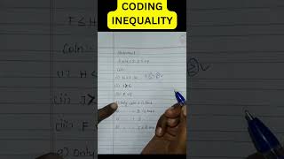 quotHow to Solve Coding Inequality Problems  Quick Guidequot shorts konjam padingapa [upl. by Arundell]