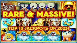 RARE amp MASSIVE Top 10 MOST EXCITING Slot Jackpots 2023  THIS IS WHY WE WATCH [upl. by Isayg]