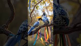 Blue and White Porcelain Love Birds BeautifulBirdsongkiutlovebirdsshortsvideobirdsshorts [upl. by Schenck]