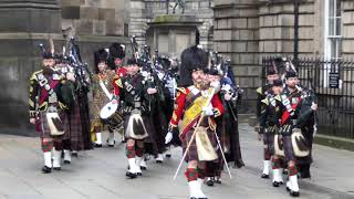 4 Scots Pipes amp Drums The Highlanders  Edinburghs Royal Mile 2018 4KUHD [upl. by Kcirnek]