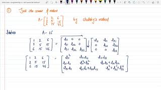 Cholesky Method  Lect5 Programming in C and Numerical Methods [upl. by Sikko]