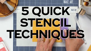 5 Quick and Easy Stencil Techniques for Cards [upl. by Whitby]