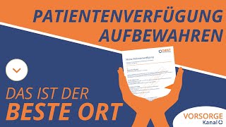 Patientenverfügung aufbewahren  Die ideale Lösung [upl. by Castor]