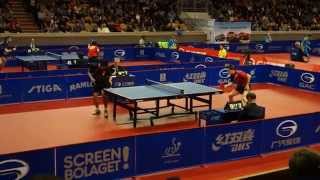 Wang Hao  Robert Gardos Full match Swedish Open 2014 [upl. by Ahseyn965]