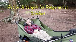 Pad or Underquilt on a Warbonnet Ridgerunner Hammock [upl. by Bibah]