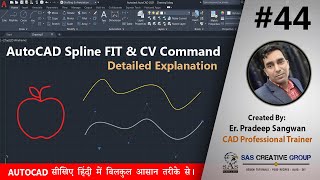 AutoCAD Spline Command  AutoCAD Tutorials 44  HindiUrdu autocad 202125 cad spline Fit and CV [upl. by Neerom18]