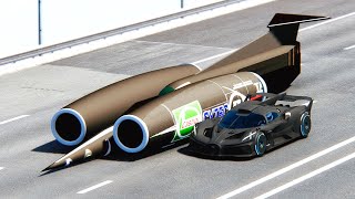 Bugatti Bolide Carbon Edition vs SSC Thrust at Drag Race 20 KM [upl. by Penland]