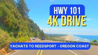 4K Part 2  Hwy 101 Oregon Coast Road Trip Drive Yachats to Florence to Reedsport Drive [upl. by Mozza]