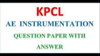 KPCL AE Instrumentation previous year Question Paper with answer [upl. by Eynenihc]