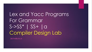 Lex and Yacc Programs For Example Grammar  Compiler Design Lab [upl. by Paulette377]