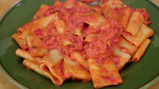 Pasta with Cream and Pancetta  Laura Vitale Recipe  Laura in the Kitchen Episode 232 [upl. by Nytsirhc]