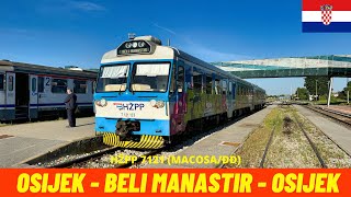 Cab Ride Osijek  Beli Manastir  Osijek M301 Railway Croatia train drivers view 4K [upl. by Aihcila]