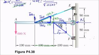 Equilibrio de cuerpo rígido 2D  Ejercicio 438 estática de Beer and jhonston [upl. by Sidon905]
