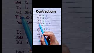 Grammar  Contractions  grammar contractions english shorts ytshorts education [upl. by Hafinah]