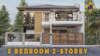 5 Bedroom 2 Storey HOUSE DESIGN  247 sqm  Exterior amp Interior Animation [upl. by Imhskal443]