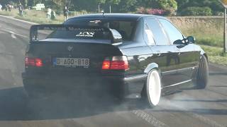 Modified BMWs leaving Bimmerfest 2024  BURNOUTS 900HP M4 E36 Turbo MH2 GTR M3 LB Walk [upl. by Trinatte889]