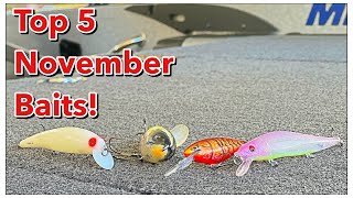 Top 5 Baits For November Bass Fishing [upl. by Halilak]