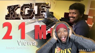 KGF Theme Music REACTION  Anoop Kovalam  Live Programming KGF Yash [upl. by Adnalahs]