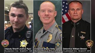 Officer Down Song Tribute  Deputy Joshua Ryer Corporal Shane Totty Detective William Brewer [upl. by Einama]