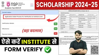 NSP Application Under Process at Institute Level 202425  Fresh amp Renewal  NSP Scholarship 202425 [upl. by Elinet]