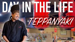 DAY IN THE LIFE of a TeppanyakiHibachi Chef  Whats it like working in a Japanese Steakhouse [upl. by Eyahc]