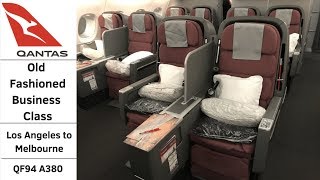 Flight Review Qantas Old A380 Business Class QF94 Los Angeles to Melbourne [upl. by Zelma]