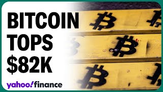 Bitcoin hits record above 82K lifting crypto stocks [upl. by Alda]