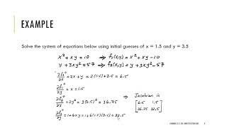 Nonlinear System by NewtonRaphson  Example [upl. by Elenahc800]