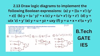 213 Draw logic diagram to implement the following Boolean expressionsa y  u  x y  z [upl. by Mellen985]