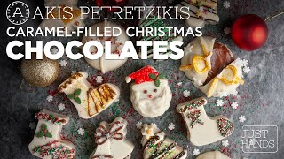 CaramelFilled Christmas Chocolates  Akis Petretzikis [upl. by Bord]