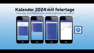 Kalender 2024 mit feiertage [upl. by Albert88]